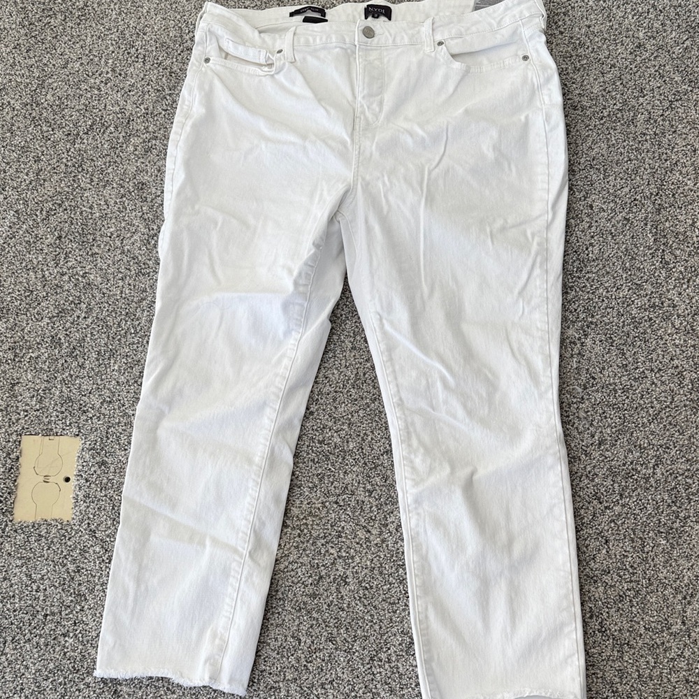 NYDJ Sheri Slim White Jeans